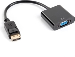 Adaptér displayport na vga 15pin, m na f, 10 cm, černý