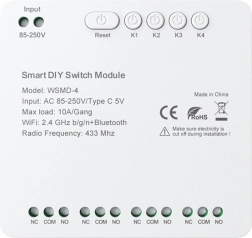 Chytrý čtyřkanálový spínací modul AVATTO pro kutily 250 V