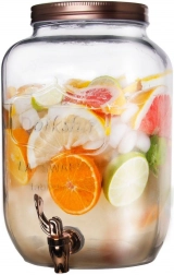 Skleněný dávkovač nápojů s kohoutkem 8,8 l