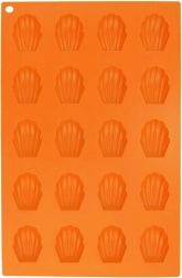 Silikonová forma na sušenky mušličky, oranžová