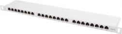 Patch panel 24 portů 0.5U, kategorie 6, šedý, stíněný