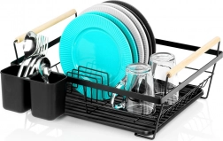 Černý odkapávač na nádobí 45 × 33 × 18 cm