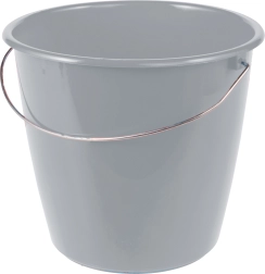 Kbelík 5 l se kovovým uchem, šedý