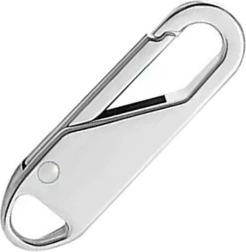 Stříbrný kovový držák na jezdec zipu