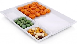 Porcelánový dělený talíř bílý 26,5 × 20 cm