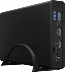 Externí box ICY BOX pro 2,5"/3,5" HDD/SSD s USB‑C a USB hubem
