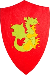 Dřevěný štít s drakem Fauna