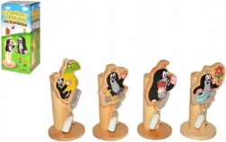 Dřevěný stojánek na kartáček Krtek s kytkou