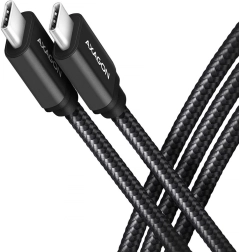 Usb‑c – usb‑c kabel 3.2 gen 1, 1 m, pd 60 w (3 a), hliníkový, opletený, černý – AXAGON