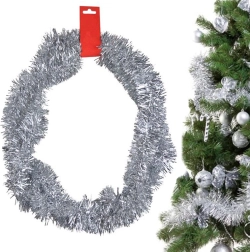 Vánoční stříbrná lametová girlanda 2 m