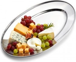 Oválný nerezový podnos 34 × 21,5 cm