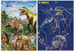 Svítící puzzle svět dinosaurů 100 XL dílků