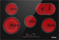 Černá elektrická varná deska IsEasy s pěti zónami