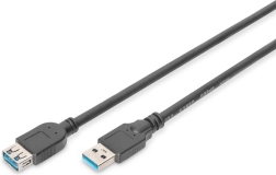 Prodlužovací kabel USB 3.1 Gen 1 SuperSpeed 5 Gbps USB-A samec na USB-A samice, černý, 1,8 m