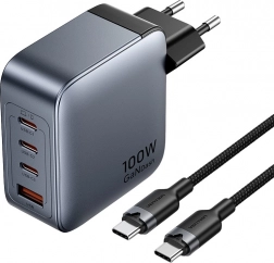 Vention síťová nabíječka 3x USB-C, 1x USB-A (100W/100W/30W/30W) s kabelem USB-C na USB-C (1m)