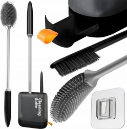 Silikonová WC štětka 2v1 s nástěnným držákem