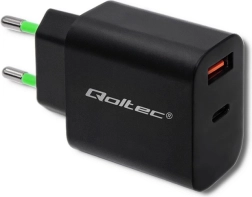Síťová nabíječka 18W USB typ C PD a USB QC 3.0 černá