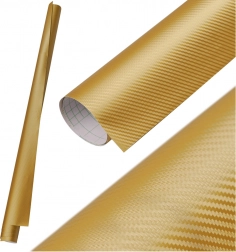 Folie na autodoplňky Carbon 3D zlatá 1,27x28m
