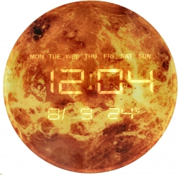 Nástěnné hodiny planeta Mars s LED displejem 32 cm – Oranžová