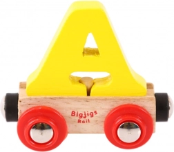 Dřevěný vagónek na vláčkodráhu s písmenem A