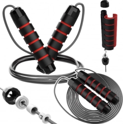 Regulovatelná ocelová švihadla s ložisky a pěnovými rukojeťmi 3 m