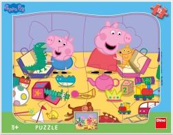 Dino puzzle Prasátko Peppa si hraje - tvary 12 dílků