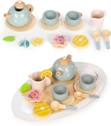 Dřevěná čajová sada 14 dílů ECOTOYS
