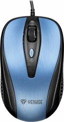 Optická USB myš Yenkee s 4 tlačítky, symetrická, modrá