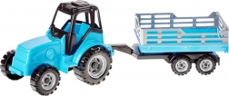Plastový traktor s vlečkou Farmer, vyklápěcí přívěs, 60 cm