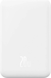 Magnetická mini powerbanka Baseus 5000 mAh s USB‑C 20 W a bezdrátovým nabíjením – bílá