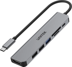 Usb-c hub 7 v 1 hliníkový s pd 100 w, 5 gbps a hdmi 4k