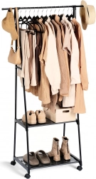 Kovový stojanový věšák na oblečení na kolečkách 88 × 44 × 160 cm