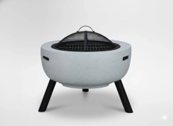 Zahradní ohniště na nožkách s poklopem a pohrabáčem 60 × 60 × 52 cm