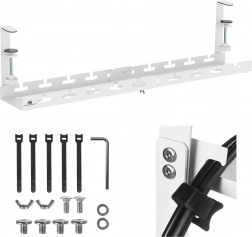 Podstolní organizér kabelů Maclean, nastavitelný, bílý