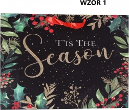 Vánoční dárková taška Happy Holidays 42 × 12 × 31 cm, mix vzorů