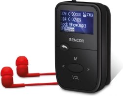 Mp3 přehrávač sencor 8 gb s micro sd, fm rádiem a klipem