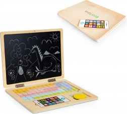 Dřevěný vzdělávací notebook s magnetickou tabulí ECO TOYS