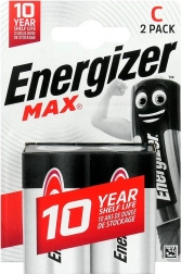 Alkalické baterie C LR14 ENERGIZER MAX, blistr 2 ks
