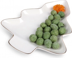 Porcelánový talíř ve tvaru vánočního stromku 20 × 16,5 cm