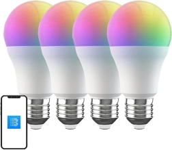 Chytrá RGB Wi‑Fi LED žárovka BROADLINK E27, 9 W, 800 lm (4 ks)