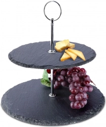 Dvoupatrový břidlicový etažér 23 cm