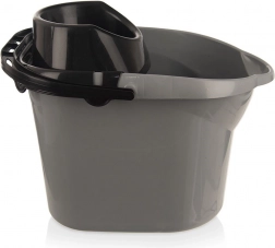 Šedé vědro na mop 12 l s vymačkávačem
