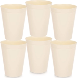 Krémové plastové kelímky SANDY 300 ml – sada 6 ks