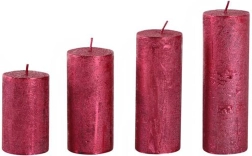 Rustikální adventní svíčka Provence - 4 ks – Červená