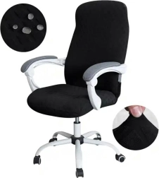 Univerzální potah na kancelářskou židli – černý sametový vzhled