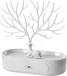 Stojan na šperky jelen světle šedý se zásuvkou