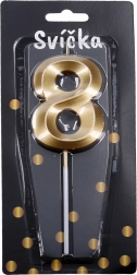 Párty svíčka číslo 8 zlatá