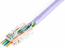Průchozí konektor RJ45 (8P8C) Cat.5e, neekranovaný, AWG 26–24, balení 100 ks