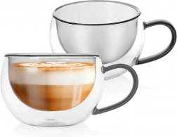 Termo sklenice s dvojitou stěnou na kávu a čaj DOUBLE 300 ml, 2 ks