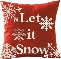 Vánoční povlak na polštář Let It Snow z veluru 44 × 44 cm
